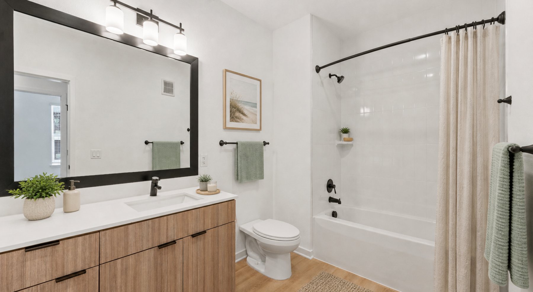 spacious bath